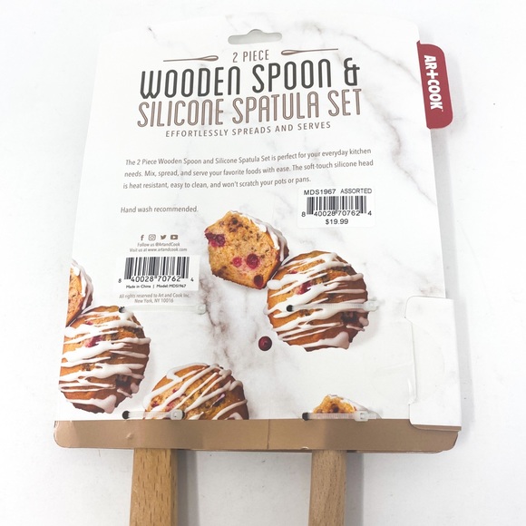 Art & Cook 2 Piece Holiday Wooden Spatula Set - Picture 3 of 5
